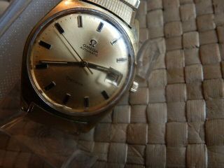 Vintage Men ' s Omega Automatic Geneve - Date Watch On A Fixo - Flex - S Omega Band 7