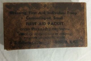 VINTAGE WW2 MEDICAL KIT INDIVIDUAL TROOP FIRST AID PACKET,  NWOT 2