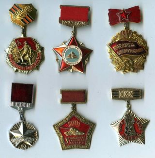 Soviet Russian Ussr Award Medal Badges Ww2 Wwii Veteran Red Army Set
