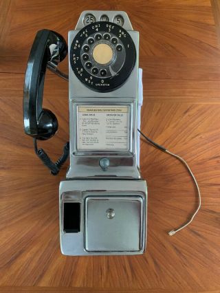 Vintage Rotary Payphone Gte 3 Slot Coin Payphone