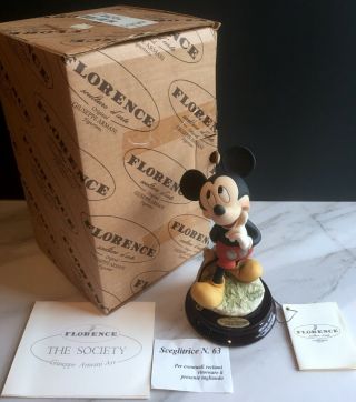 Nib Rare Vintage Armani Disney Mickey Mouse Signed Figurine 1998