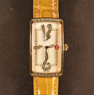 Unusual Vintage Michele Diamond Mop Quartz Deco Watch