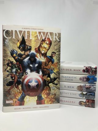 Marvel Civil War Omnibus Hardcover Hc Set Spider Man Rare Oop Avengers 1st Print