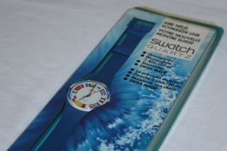 Rare Vtg 1984 Swiss Swatch Quartz Watch 12 Flags Nib Perfect Vintage