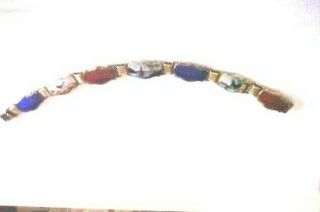 Vintage Norwegian Enameled Gilded 925S Enamel Bracelet Norge Hans Myhre Norway 3