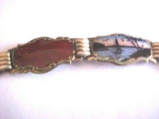 Vintage Norwegian Enameled Gilded 925S Enamel Bracelet Norge Hans Myhre Norway 4