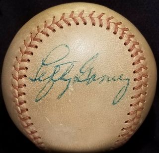 1950s Lefty Gomez Single Signed Baseball Auto Vtg Hof Jsa York Yankees Team