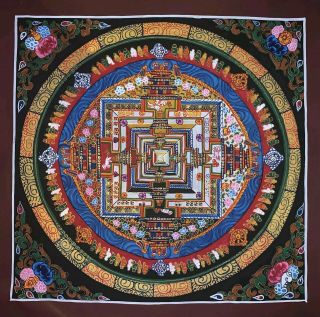 Masterpiece Handpainted Tibetan Kalchakra Manala Thangka Painting Chinese 03
