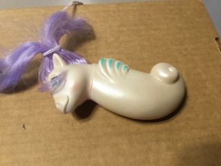 My Little Pony G1 Cream small Seahorse lilac mane and blue drops on fins 1984 4