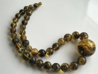 Natural Vintage Amber Beads Antique Baltic Old Necklace 62.  39 gr 2