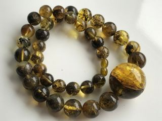 Natural Vintage Amber Beads Antique Baltic Old Necklace 62.  39 gr 4