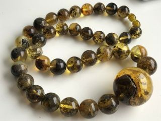 Natural Vintage Amber Beads Antique Baltic Old Necklace 62.  39 gr 5
