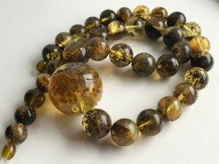 Natural Vintage Amber Beads Antique Baltic Old Necklace 62.  39 gr 7