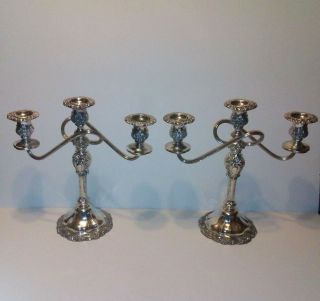 Silver Plated Standing Candelabra In Pristine