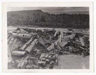 Ww2 - Junk Pile Of B - 29 Bombers " Knocked Down Or Crashed " - Ww2 Era Photograph