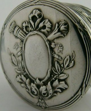 FRENCH SOLID SILVER SNUFF or PILL BOX c1900 ANTIQUE 2