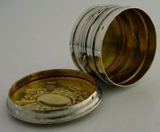 FRENCH SOLID SILVER SNUFF or PILL BOX c1900 ANTIQUE 3