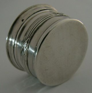 FRENCH SOLID SILVER SNUFF or PILL BOX c1900 ANTIQUE 8