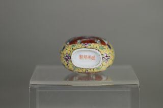 Antique Chinese 19th Century Daoguang Mark & Period Snuff Bottle Boy Boys Yellow 4