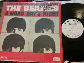 Beatles 1964 A Hard Days Night Promo Ua Lp Rare Version Good Vtg Htf