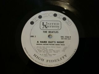 BEATLES 1964 A HARD DAYS NIGHT PROMO UA LP RARE VERSION GOOD VTG HTF 3