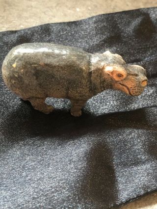 Silver Figurine Miniature Hippo Enamel 106g Hallmarked Not Scrap Rc Or Pc Maker