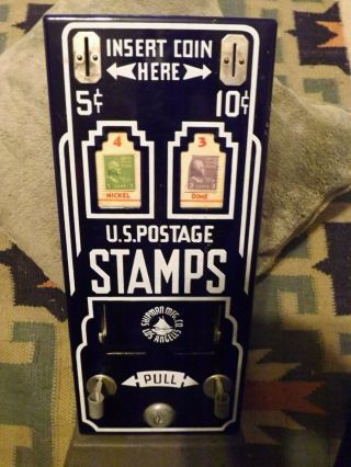 Vintage Stamp Machine - 5 & 10 cents - Shipman Mfg Co - Post Office counter top 2