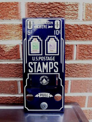 Vintage Stamp Machine - 5 & 10 cents - Shipman Mfg Co - Post Office counter top 7