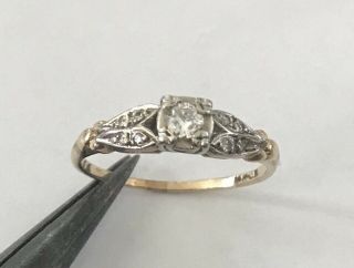 Antique 14k Gold Diamond Wedding Engagement Ring