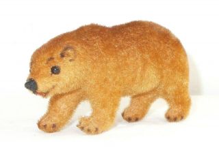 Wagner Kunstlerschutz Handwork West Germany Flocked Animal Brown Bear