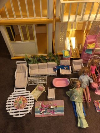 Vintage 1978 Barbie Dream House 1970s Loaded With Furniture 2