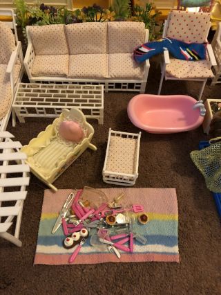 Vintage 1978 Barbie Dream House 1970s Loaded With Furniture 5