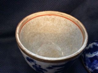 Antique Chinese Crackle Glaze blue & white vase 6 Figure Mark 4