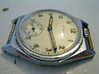 Rarity Military Eterna Mans Vintage Watch Crown On 12 1930s Art Deco