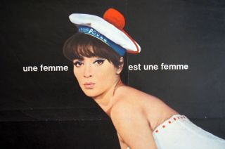 RARE Jean - Luc Godard A WOMAN IS A WOMAN 1961 Japanese Movie Poster Anna Karina 2