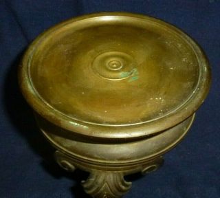 Antique Chinese Bronze Stand Circa 1880 With 3 Lion Paw Feet Quality Heavy 4