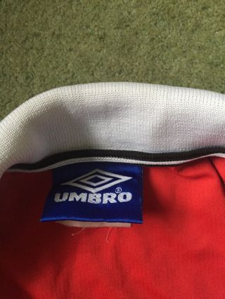 Vintage Rare Manchester United Long Sleeve Shirt Umbro 99 - 00 Man Utd Treble 3