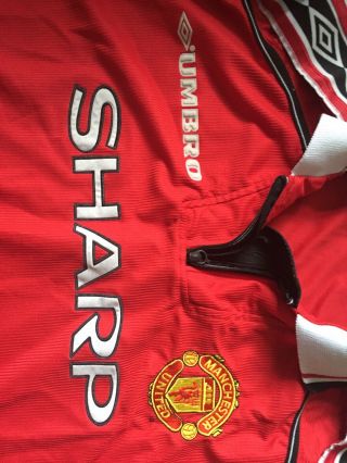 Vintage Rare Manchester United Long Sleeve Shirt Umbro 99 - 00 Man Utd Treble 5