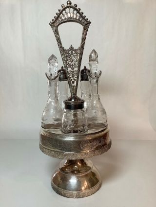 Middleton Plate C0 Cruet Set Vintage Etched Glass