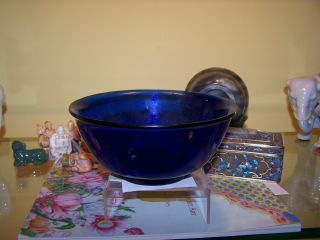 Estate Item Antique Chinese Blue Peking Glass Bowl Qing