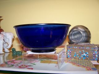 ESTATE ITEM Antique Chinese BLUE Peking Glass Bowl QIng 2