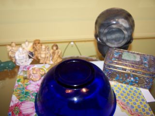 ESTATE ITEM Antique Chinese BLUE Peking Glass Bowl QIng 6