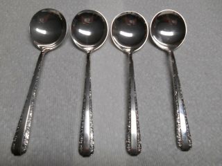 Set Of 4 Towle Candlelight Sterling Silver 6.  25 " Round Soup Spoons No Mono
