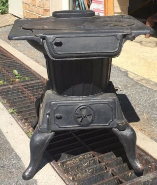 Antique 2 Burner Cooking Wood Stove No 66 Cast Iron Kitchen Number