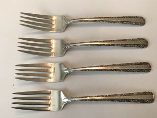 (4) Towle Candlelight Sterling Silver Salad / Dessert Forks 6 1/2” No Mono 138g