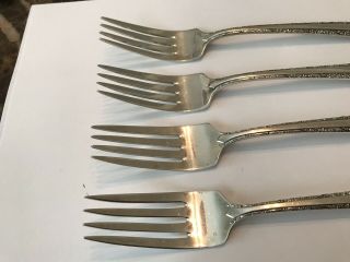 (4) TOWLE CANDLELIGHT STERLING SILVER SALAD / DESSERT FORKS 6 1/2” NO MONO 138g 2