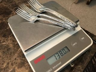 (4) TOWLE CANDLELIGHT STERLING SILVER SALAD / DESSERT FORKS 6 1/2” NO MONO 138g 6