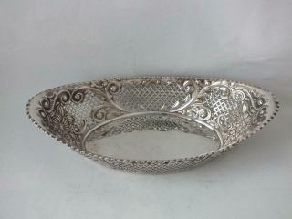 Pretty Antique Victorian Solid Sterling Silver Dish 1898/ L 18.  3 Cm/ 129 G