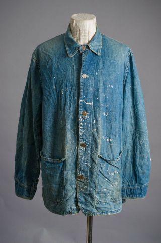 VTG WWII 1940 ' S US ARMY ? Indigo Montgomery ward DENIM Work Jacket 2