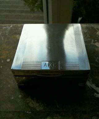 Art Deco Antique Silver Engine Turned Trinket Box/cigarette Box